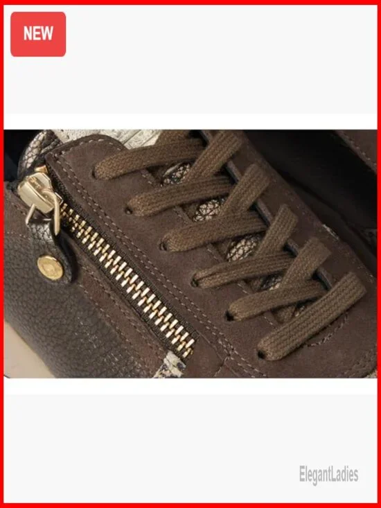 Suede Fashion Sneakers with Arch Support and Removable Footbed - Picture 6 of 7